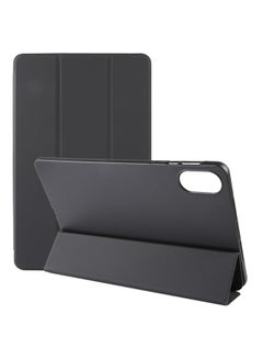 Buy Case Cover For Honor Pad X9 / X8 Pro Solid Color 3-folding Leather Tablet Case Black in UAE