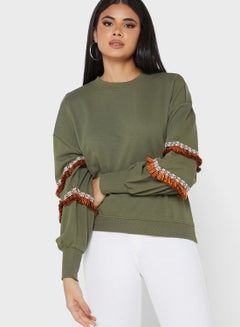 Buy Round Neck Knitted Sweatshirt in Saudi Arabia