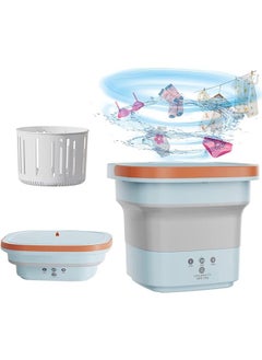 Buy Mini Foldable Washing Machine for Baby Clothes, Underwear or Small Items, Foldable Portable Turbine Washer with Drain Basket for Apartment Dorm, Camping, Travelling, Gift for Friend or Family in Saudi Arabia