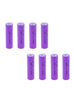 اشتري 8pcs Rechargeable Button Top Li-on Battery 18650 3.7V 3000MAH Battery Compatible with Electric Tools Toys LED Flashlights Torch and Etc في الامارات