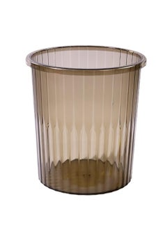 اشتري Modern Design Clear Small Round Waste Bin with Open Top Household Large Capacity Living Room Bathroom Bedroom Office Durable Sturdy Decorative Plastic Waste Basket Trash Can Storage Bucket 8L في الامارات