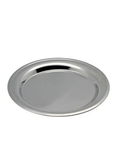 Buy Stainless Steel Round Serving Tray Silver 50 cm 16-66400 in Saudi Arabia