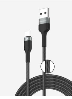 Buy Charging and data transfer cable original type C fabric supports fast charging 1 meter long in Saudi Arabia