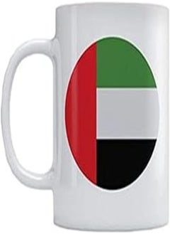 Buy UAE Flag Printed Ceramic Mug, 350ml - White in Egypt