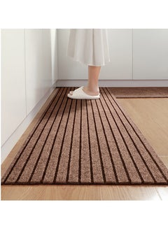 Buy TYCOM Kitchen Rugs Kitchen Mat,Non-Slip Fluffy Soft Plush Microfiber Shower Carpet Rug, Machine Washable Quick Dry Kitchen Mats - 50 * 80+50 * 120cm Brown in UAE