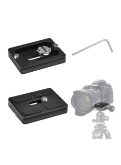 Buy 2 Pcs Camera Quick Release Plate, 50 * 38 * 10 mm Tripod Mount Plate Universal Quick Shoe Plate with 1/4 inch Screw + 2mm Hexagon Wrench Fits Standard for Camera Tripod Ball Head (Black) in UAE