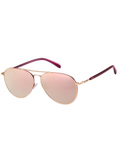 اشتري Women's UV Protection Aviator Sunglasses - Fos 3102/G/S Red Gold 58 - Lens Size 58 Mm في الامارات