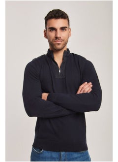 Buy Fancy Mock Neck Zipped Pullover in Egypt