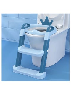 Buy Toilet Training Seat with Step Ladder, Foldable Potty Seat, Potty Training for Kids, Splash Guard with Soft Comfortable Non-Slip Pad (Sky Blue) by TOYS-EGYPT in Egypt