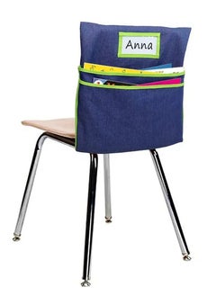 اشتري Chairback  Pockets Chart with 2 Heavy Duty Storage Pocket,School Supplies Seat Sacks,Standard Denim Storage Organizer for Classroom Chair, Classroom Supplies, Student Name Tag With Pocket (Green) في الامارات