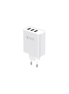 Buy Celebrat C-H9-EU Triple USB Ports Fast Charger Provide Megathermal And Short Circurit Protection Fits Various Smart Devices - White in Egypt