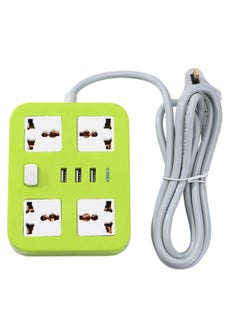 Buy USB socket household power multi hole socket switch 2m plug-in wiring board plug-in board with wire for Travel Home & Office in UAE