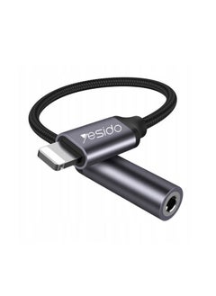 Buy Yesido Audio Cable AUX 3.5MM Lightning To Headphone Adapter 3.5millimeter Black in UAE