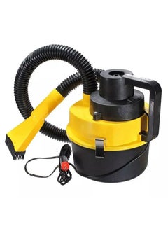 Buy Powerful Mini Handheld Car Wet and Dry Vacuum Cleaner 120W Cigarette Lighter Charging Yellow in Saudi Arabia
