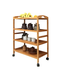 Buy Home Cart Food Storage Cart Can Be Used As Simple Kitchen Storage Rack Wooden Color in Saudi Arabia