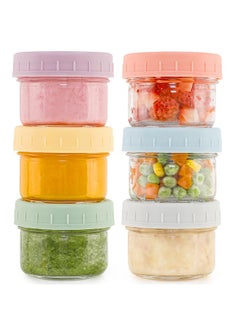 Buy 6Pack Glass Baby Food Storage Containers 4 Oz Freezer Safe Baby Food Storage Jars With Lids Small Glass Baby Puree Containersbaby Bullet Jars Microwave & Dishwasher Safe Bpa Free in UAE