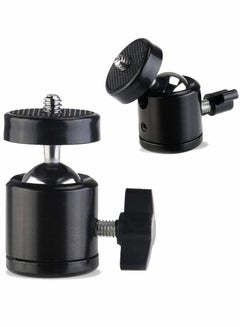 Buy Mini Ball Head Screw Tripod Mount, Universal 1/4", Swivel 360 Degree Rotating Mount Base Adapter, for DSLR Cameras Tripods Monopods Camcorder Light Stand (2 Pack) in Saudi Arabia