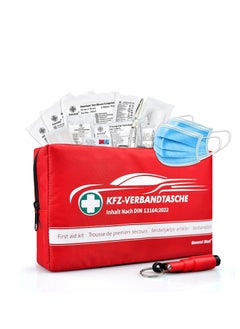 اشتري First Aid Kit, DIN 13164, Contains Premium Medical Supplies for Car Travel, Home, Office, Vehicle, Camping, Workplace & Outdoor في الامارات