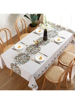 Buy Rectangle Waterproof Vinyl Tablecloth, 100% Oil Proof Spill Proof Dining Table Cover, Wipe Clean PVC table Cloth for Summer Indoor and Outdoor Picnic, 140x180cm in Saudi Arabia