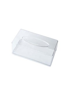 Buy Tissue Dispenser Box Cover Holder Clear Acrylic Napkin Organizer for Bathroom, Kitchen and Office Room, Rectangle 22 x 12 x 9cm in UAE