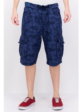 اشتري Men Micro Dots Cargo Shorts, Navy Blue في الامارات