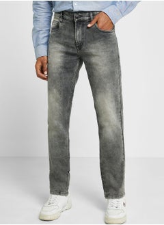 Buy Thomas Scott Men Classic Fit Heavy Fade Whiskers Stretchable Jeans in Saudi Arabia