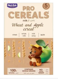 Buy Baby food Instant Dry Whole Grain milk cereal Wheat with apple Pro Cereals, Premium, 200 g in UAE