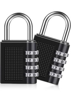 (Black) - Padlock - 4 Digit Combination Lock for Gym, Sports, School & Employee Locker, Outdoor, Fence, Hasp and Storage