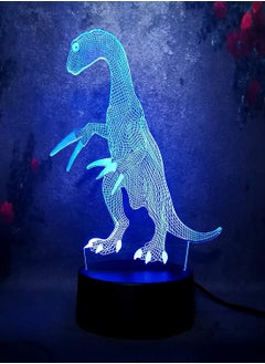 اشتري 3D Illusion LED Multicolor Night Light Velociraptor Dinosaur Raptors Jurassic Park 7/16 Color Change Kid Lamp Gift في الامارات