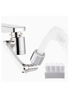 اشتري Faucet Extender, 1080° FilterSwivel Faucet Aerator, Durable Splash Proof Faucet, 2 Types of Water Discharge Model, Multifunctional Robot Arm for Cleaning Eyes/Hair/Face for Kitchen and Bathroom في الامارات