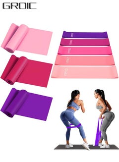 Buy 8 Pack Resistance Bands Set, 5 Pcs Resistance Bands with 5 Resistance Levels  and 3 Pcs Elastic Exercise Bands for Workout Strength Training Yoga, Arms, Pilates, Full Body and Shoulders in UAE