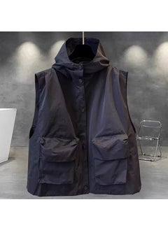 Buy Summer Thin Vest Mens New Couples Hong Kong-style Japanese-style Loose Casual Mens and Womens Vest Hooded Thin CoatBlack Black in UAE