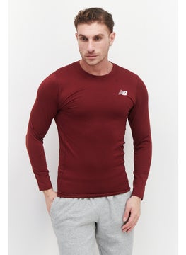 Buy Men Sportswear Fit Long Sleeves Training Sweatshirt, Maroon in Saudi Arabia