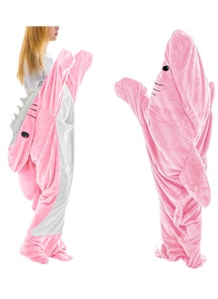 اشتري Wearable Shark Blanket Hoodie, Whale Blanket for Adult Kids, Super Soft Cozy Flannel Wearable Blanket Hoodie, for Girls Interesting Blanket Gifts, Pink, One Size في الامارات