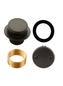 Buy Black Bathtub Drain Tip Toe Two Hole, Tip Toe Bathtub Drain Conversion Kit Assembly, with 2 Hole Overflow Faceplate and Universal Fine and Coarse Thread, Matte Black in Saudi Arabia