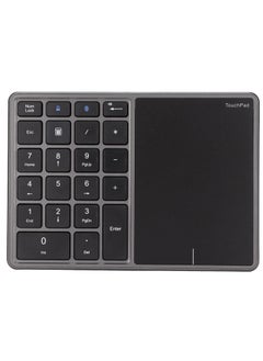 Buy Wireless Numeric Keypad, 22 Keys 2.4G Bluetooth Number Keyboard with Touchpad Type C Interface, Support for Win iOS Android OS X Systems(Grey) in UAE