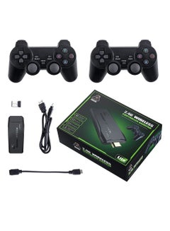 Buy Classic Game Stick 4K Game Console with Two 2.4G Wireless Gamepads Dual Player HDMI Output Built in 3500+ Games Compatible with Android TV PC Laptop Projector in UAE