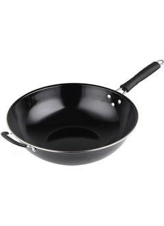 Buy 34cm Carbon Steel Non-stick Cookware Woks and Stir Fry Pans - Chinese Wok For Electric, Induction & Gas Stoves, Oven Safe in UAE