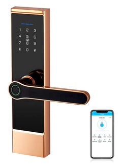 Buy Smart Door Lock Weather Proof Lock Biometric Fingerprint Card with Touch Screen Keyboard Remote Sharing of Emergency Key Smart Lock in Saudi Arabia