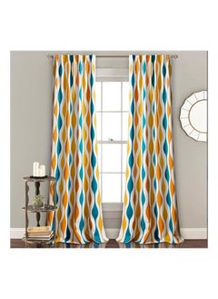 Buy Linen Velvet Fabric Light-Filtering Window Curtain With Back Tab Design 1 Pcs in Egypt