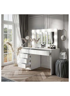 Buy Bella Elegance Dresser With Mirror in White Color in UAE