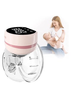 اشتري Wearable Breast Pump, Low Noise & Hands-Free Breast Pump, Portable Breast Pump with 3 Modes, 9 Levels, LCD Display, Memory Function Rechargeable Single Milk Extractor with Massage Mode, 24mm Pink في السعودية