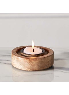 Buy Splendid Wooden Painted Tealight Candle Holder 9 x 2 x 9 cm in UAE