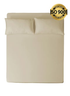 Buy King 100% Rayon Of Bamboo Cooling Fitted Sheet, Fitted Sheet With Elastic 200x200+35 cm, Breathable Silky Soft, King Size 3 Pieces in Saudi Arabia