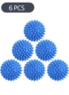 Buy 6-Piece Reusable Laundry Dryer Balls, Laundry Dryer Balls Anti Static, Dryer Drying Balls Blue in Saudi Arabia