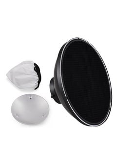 اشتري 30cm/11.8in Standard Reflector Beauty Dish Bowens Mount with White Diffuser Reflector Honeycomb Grid for Studio Portrait Photography Strobe Flash Light في السعودية