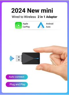 Buy Mini Box Wired to Wireless CarPlay and Android Auto 5GHz WiFi5 Transmission Speed Plug and Play Fashionable and Portable in Saudi Arabia