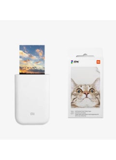 Buy Original Xiaomi Mini Photo Printer With ZINK Inkless Technology 20 Sheet Photos in UAE