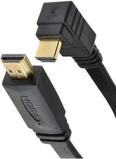 اشتري Cable HDMI Right Angle Lead High Speed Angled 90-degree Flat Full HD 1080p for TV, PC Monitor, Box, PS4/5 Cable HDTV Gold Plated (1 metres) في مصر