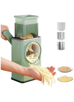 Buy OXMEZA Manual Rotary Cheese Grater Shredder with 3 Interchangeable Blades Round Mandolin Drum Slicer Julienne Grinder for Cheese Vegetables Potatoes and Nuts Grater for Kitchen Tool in Egypt